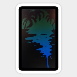 Blue Sunset Palm trees Sticker